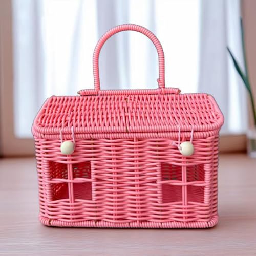 Panier à main tissé idéal pour ranger vos plaids avec élégance