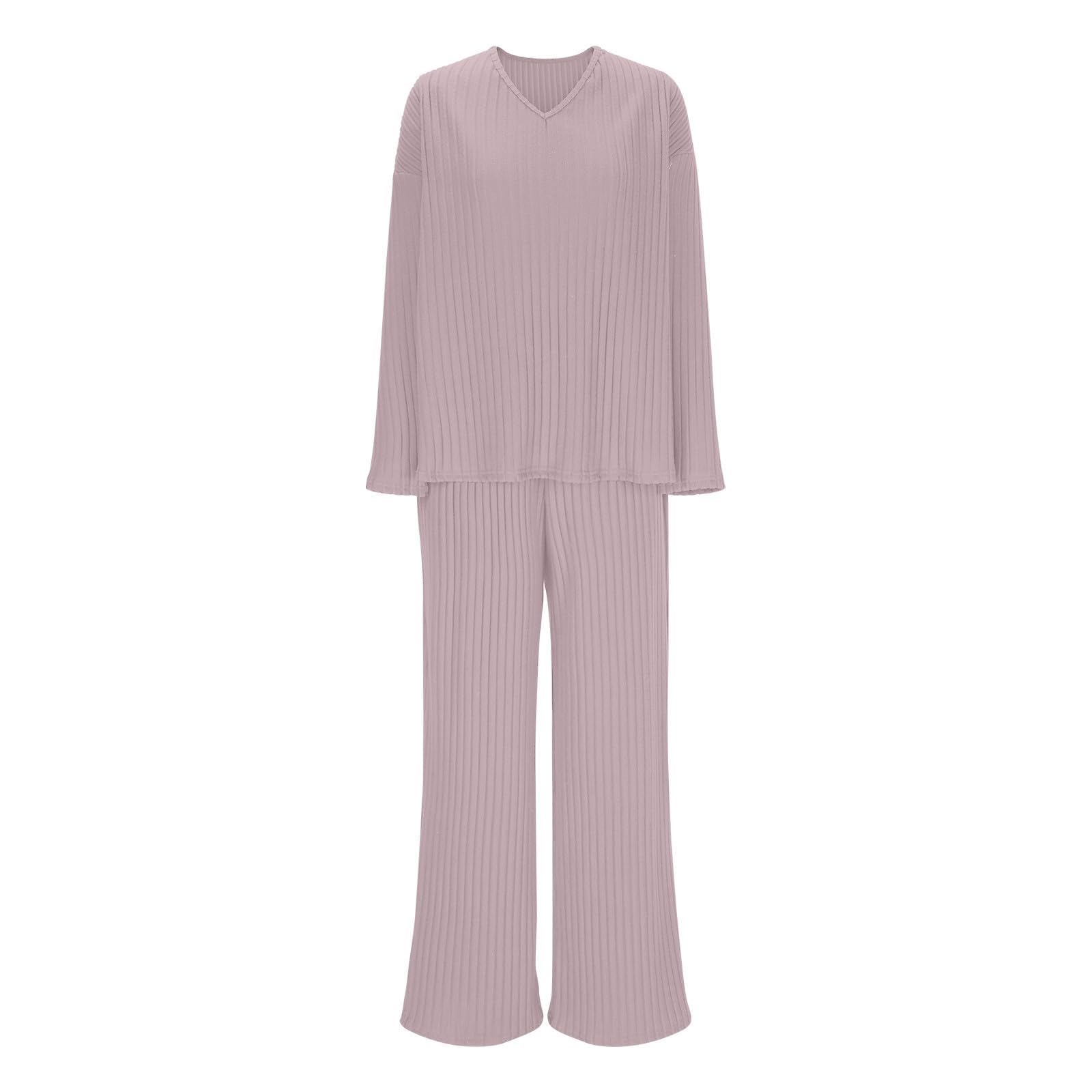 Generisch Traje de punto para mujer, conjunto acanalado, cálido, elegante