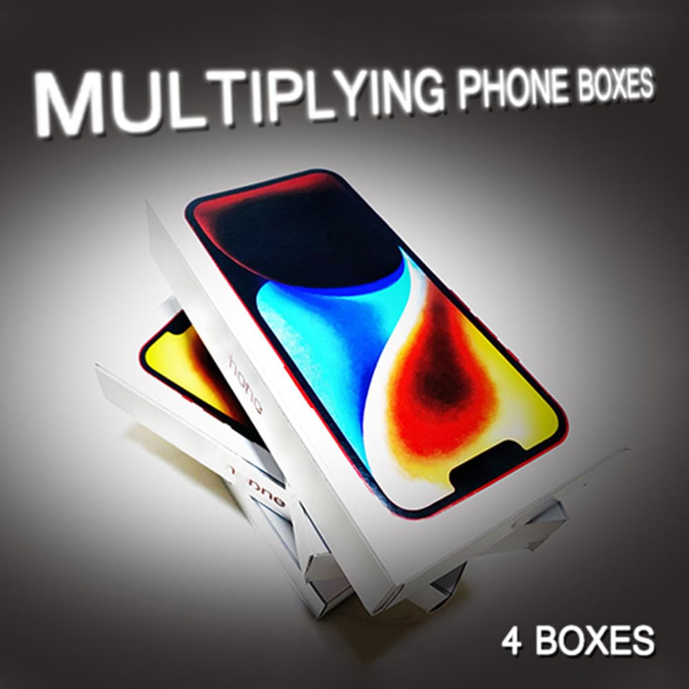 ZQION Multiplicar cajas de teléfono (4 cajas) trucos de magia divertido primer plano ilusiones trucos teléfono real apareciendo en caja vacía magia visual