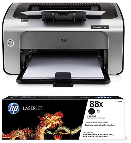 Image of HP Laserjet P1108 Single Function Monochrome Laser Printer 88X Toner (Black)