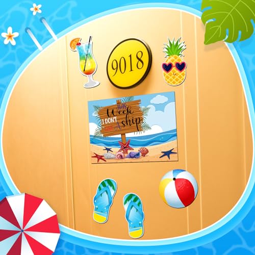 Image of Kanayu 6 Pcs Beach Cruise Door Decorations Magnetic Large Ship Decorations Magnets Anchor Cruise Decor Car Fridge Magnet Decal for Carnival Stateroom Door