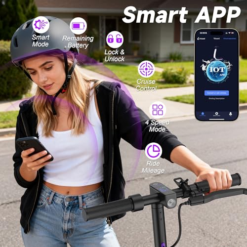 Image of VOLPAM Electric Scooter with 8.5 inch /10 inch Solid Tire, 350W /500W Powerful Motor & 19 /22 MPH Top Speed, 16-28 Miles Long Range, Folding E Scooter Choice