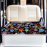 ORIGACH Dog Paw and Bone Golf Cart Seat Covers, Comfortable Cooling Golf Cart Blanket Towel, 100% Microfiber, Fits EZGO, Club Car, and More 2-Seat Golf Carts, 51x31inch