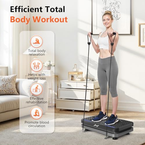 AXV Vibration Plate Fitness Platform Exercise Machine Vibrating Shaking Full Body Shaker Workout Vibrate Stand Shake Board Sport Gym for Weight Loss Fat Burner for Women Men by AXV - Used condition - Image 5