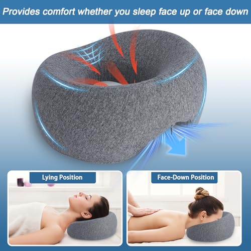 Face Down Pillow – Massage Headrest for Bed, BBL Pillow After Surgery Post Eye Surgery Recovery, Relieves Neck Pain, Comfortable Massage Headrest, Stomach Sleeping Pillow, Donut Pillow - Image 3