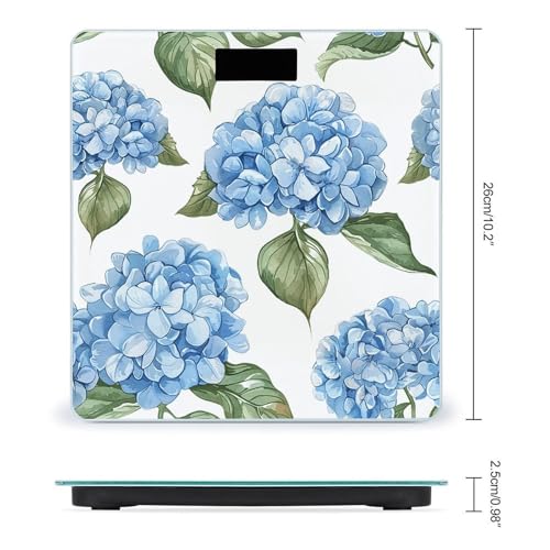 Báscula Digital para Baño con Diseño Hortensia Azul y Capacidad 400 lb miniatura 2