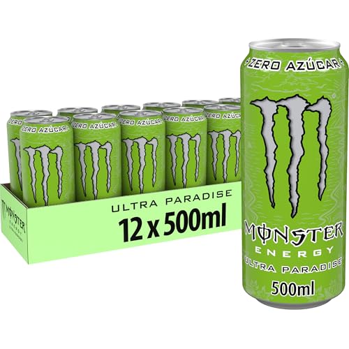 Monster Energy Ultra Paradise Bebida Energética sin Azúcar - Pack de 12 Latas de 500ml