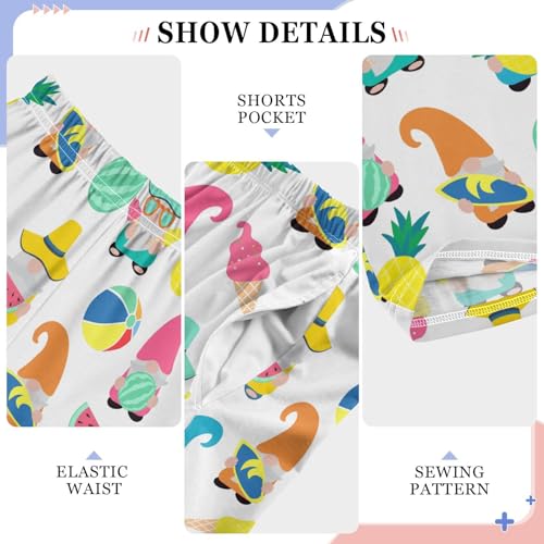 Summer Gnome Watermelon Boys Long Pants Soft Trousers Elastic Waist Kids Lounge Bottoms with Pockets S-XL4