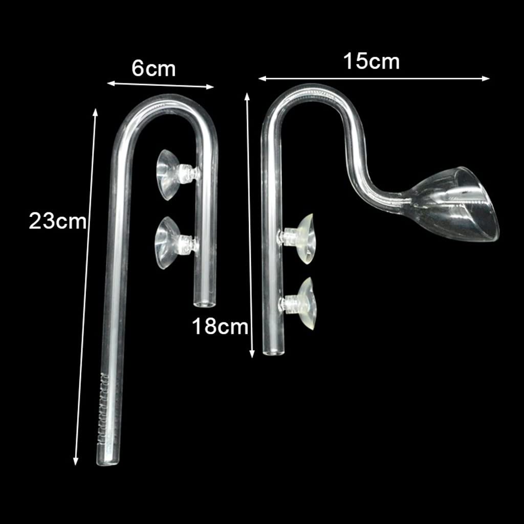 Zestaw szklanych rurek do skimmerów akwariowych Lily Pipe - dopływ i odpływ wody, rośliny wodne, akcesoria do akwariów(K-Set17mm)