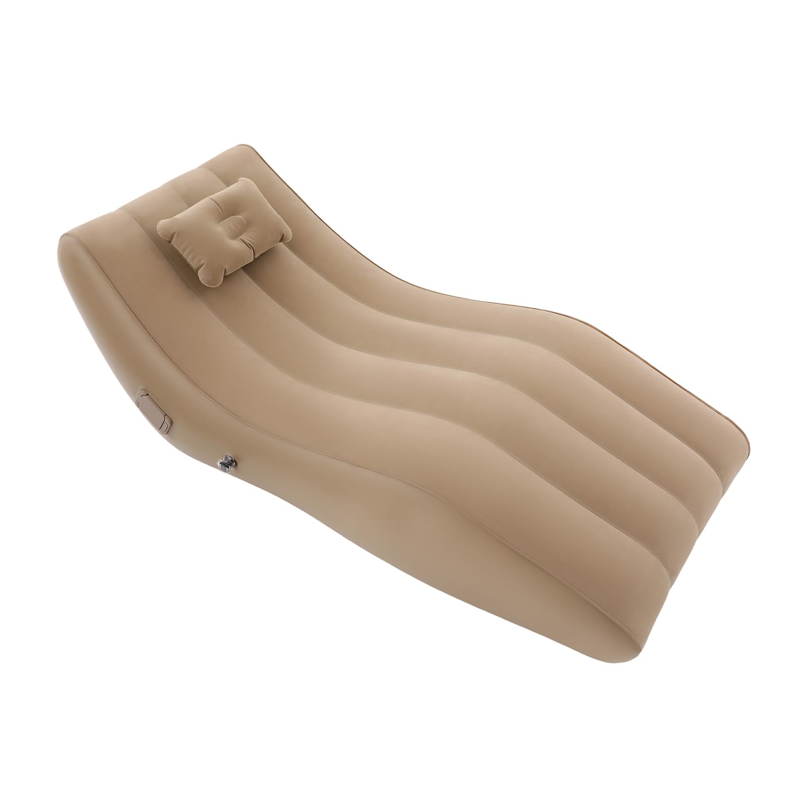Nadmuchiwana sofa, przenośna, nadmuchiwana sofa kempingowa z pompką, flokowana powierzchnia, sofa dmuchana do użytku wewnątrz i na zewnątrz, do 100 kg, 180 x 80 x 70 cm