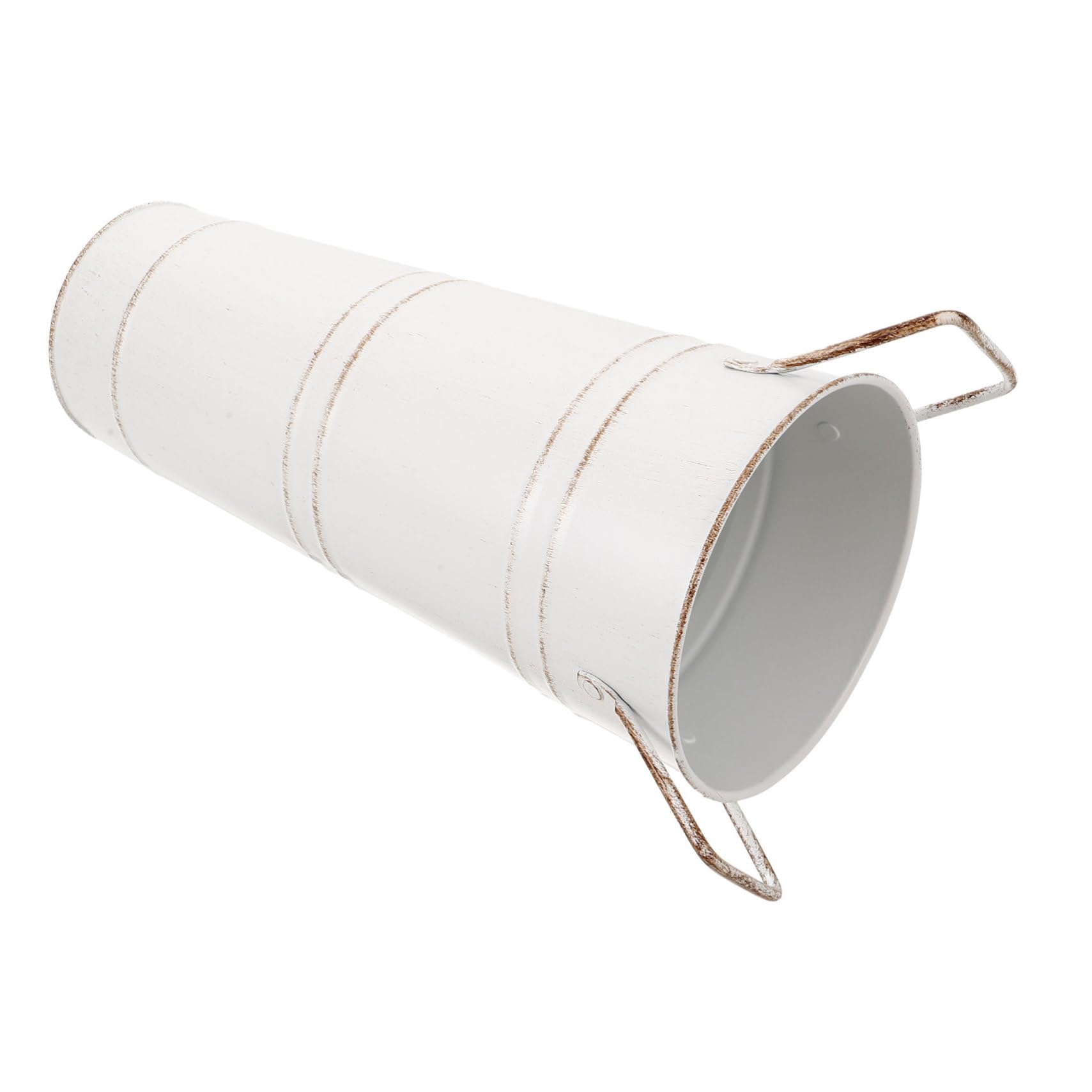 Cubo de hierro galvanizado premium OUNONA con diseño vintage y doble asa