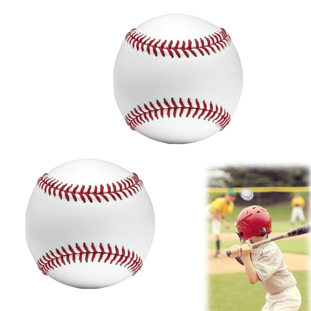 Wgewfhdf 9 Inch Baseball Set of 2 - Premium Hard Leather Construction for Maximum Durability & Performance, Training Sports Practice Baseballs for Youth and Adult Leagues, Match & Outdoor Games