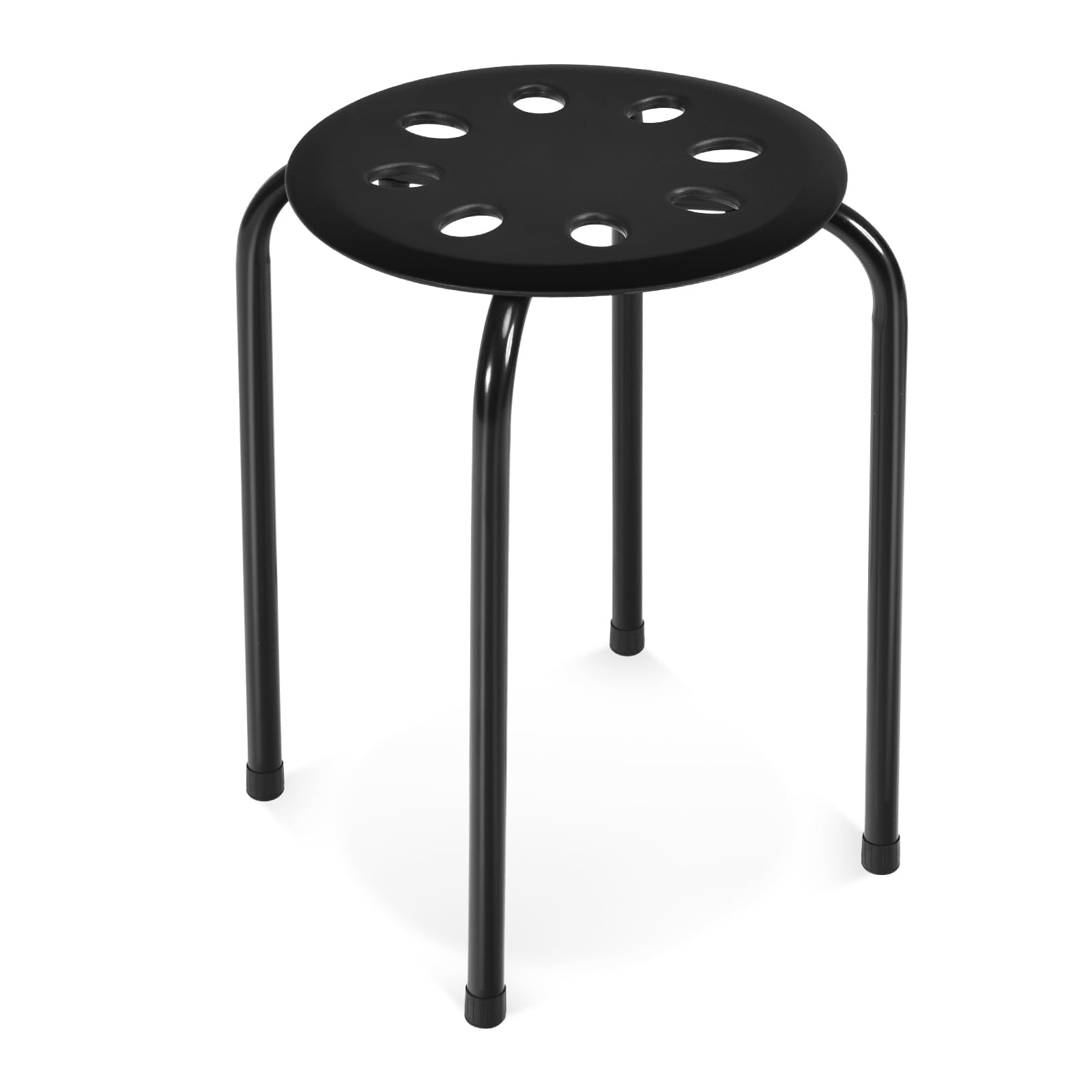 RELAX4LIFE Sgabelli Impilabili 6 Pezzi, Sgabelli Leggeri con Telaio in Metallo e Seduta in Plastica per Casa Scuola Aula, Sgabelli Rotondi Multiuso per Bambini Adulti (Colori Assortiti)