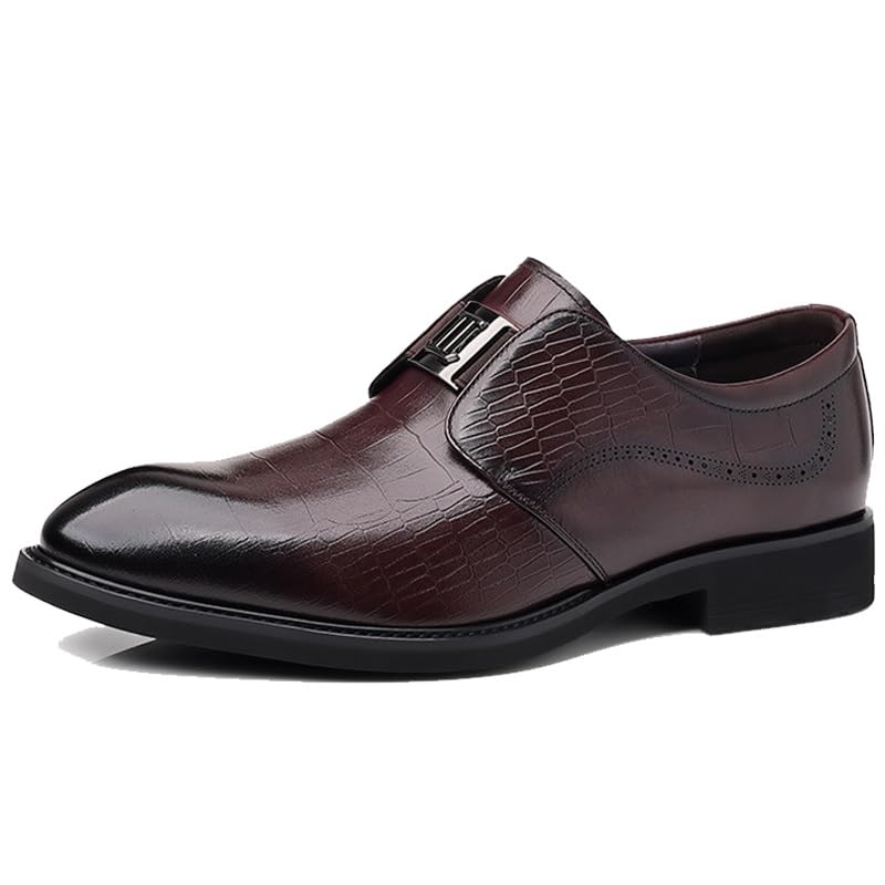 Men's Oxfords Business Dress Shoes Men's Pointed Toe Dress Oxfords Shoes Casual Retro Wedding Work Shoes Vintage Casual Slip On Hand Stitched Heel Wide Derby Shoes with Monk Strap Office Work Business
