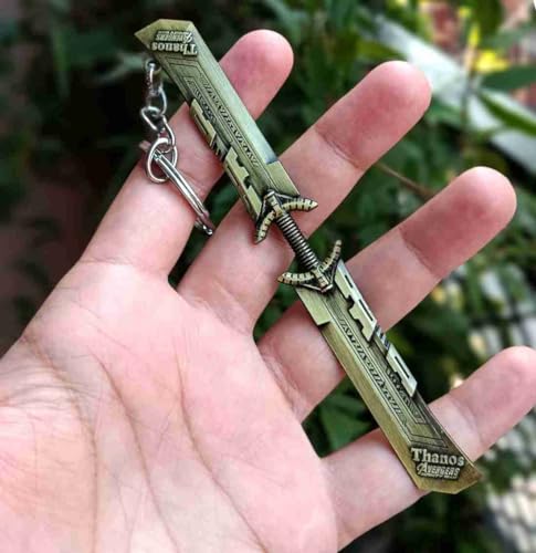 Image of Yaa Catchy Avengers Thanos hand with all Infinity Stone Gauntlet and Double-Bladed Sword KeyChain Key ring best Gift for (Thanos Lovers) Keychains