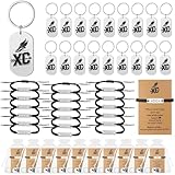 Huquary 18 Sets Cross Country Themed Gift for Runner Stainless Steel Xc Keychain, Adjustable Running Bracelets Charm with Cards and Organza Bags for Men Women Runner Track and Field Marathon Team