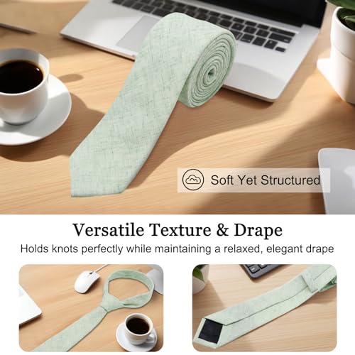 Image of Cotton Ties for Men Solid Color Skinny Tie Mens Necktie for Wedding Graduation Formal Dinner