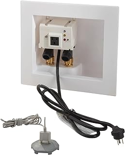 Watts A2C-SC-WB Series Intelliflow 1/2" Washing Machine Smart Water Shutoff Valve with Leak Sensor, Inlet Adapters, Wall Box, Automated Flood Detection with Real-Time Text and E-mail Alerts