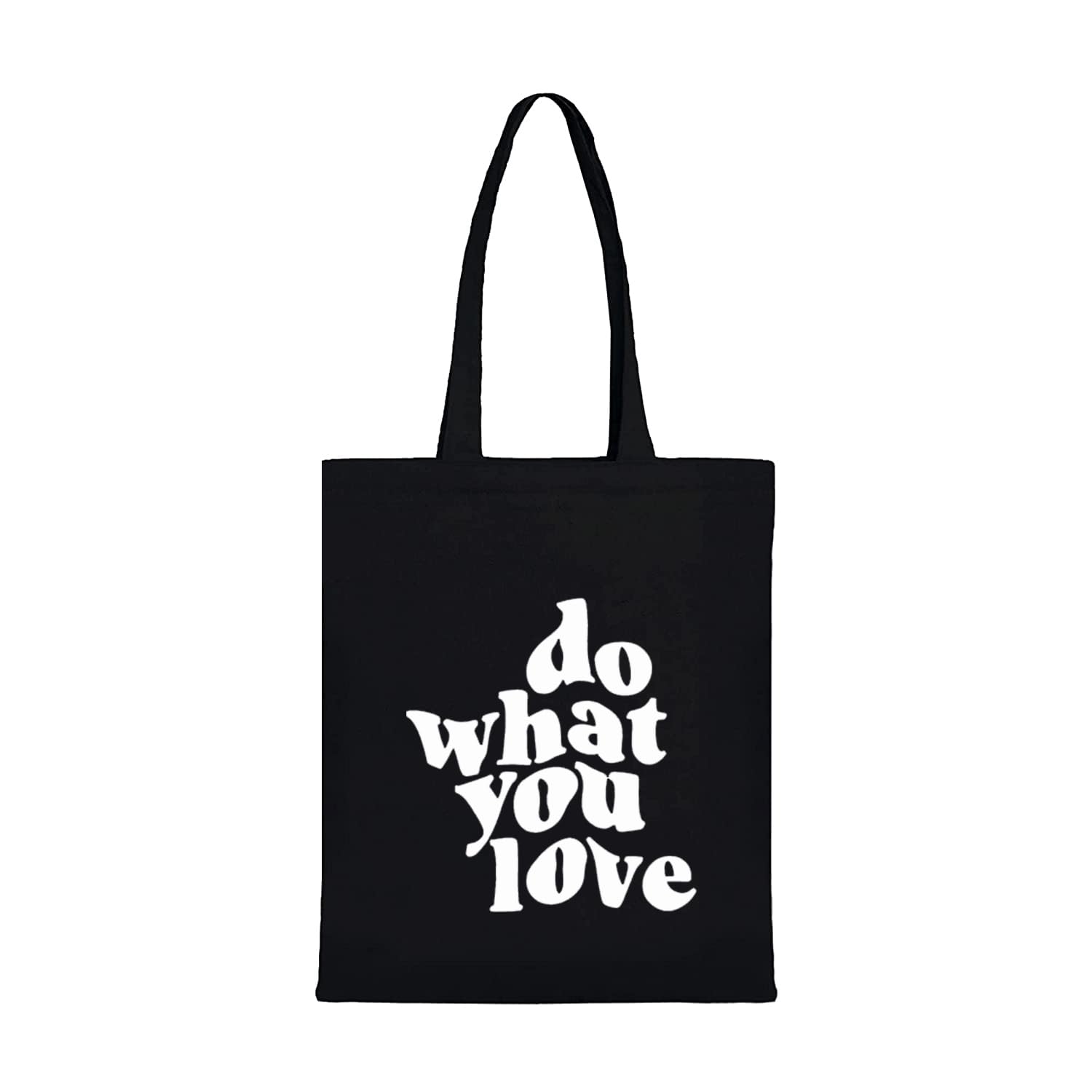 Clapcart Black Canvas Tote Bag for Women | Printed Multipurpose Cotton Bags | Cute Hand Bag for Girls (Do what you love Print) (B0CB4R1TKV) Amazon Price History, Amazon Price Tracker