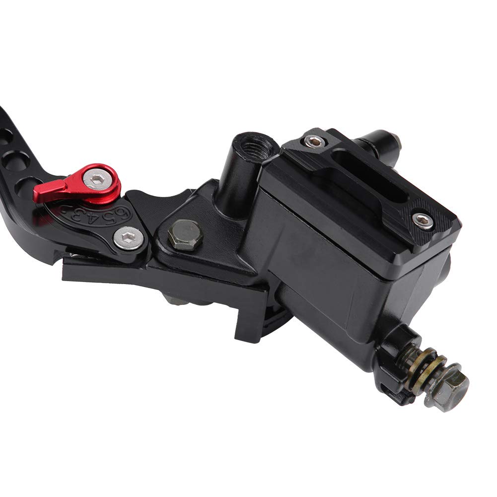 Aramox Guidon Moto 22Mm Leviers de maître-cylindre de frein, 1 paire de leviers de réservoir de maître-cylindre d'embrayage de frein universel pour moto 7/8 "(22 mm), noir