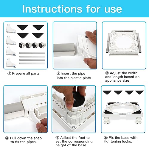 image for Nefish Mini Fridge Stand Adjustable Refrigerator Stand with 4 Strong F