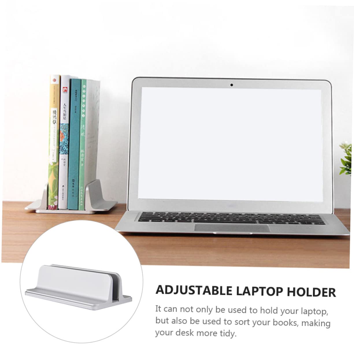 Argento Supporto Verticale in Lega di Alluminio Regolabile Laptop