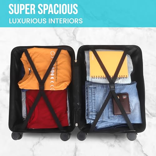 Image of Trolley Bag Small Size, 56 cms Hard Side Travel Bag for Women, 8 Wheel Luggage Suitcase for Travelling, Cabin-Friendly, Scratch Resistant, Small Trolley Suitcase (Small, Sky Blue)