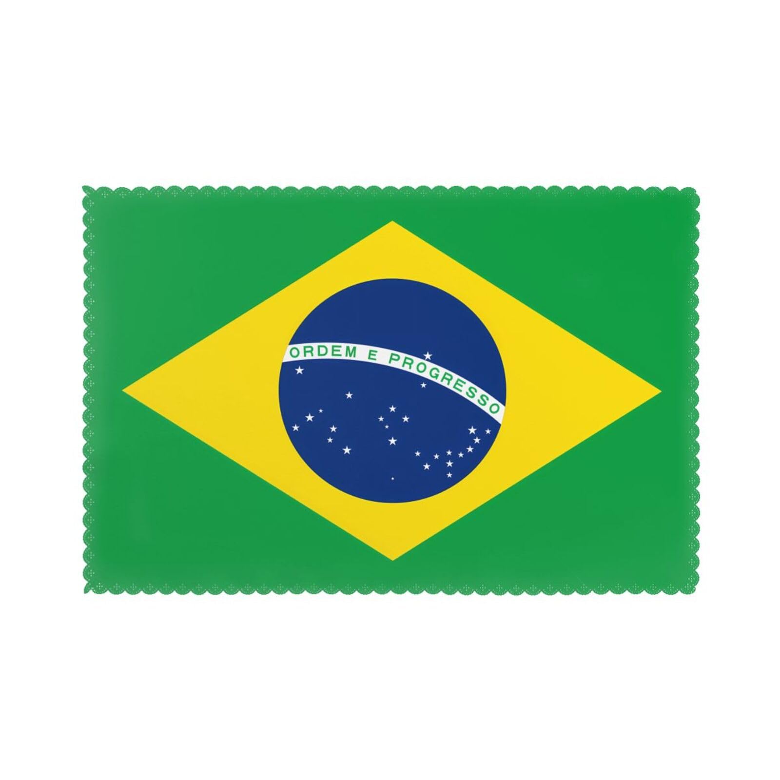 Brazilian flag Placemat set of 6, oil-proof, washable, suitable for kitchen, restaurant, party, etc.