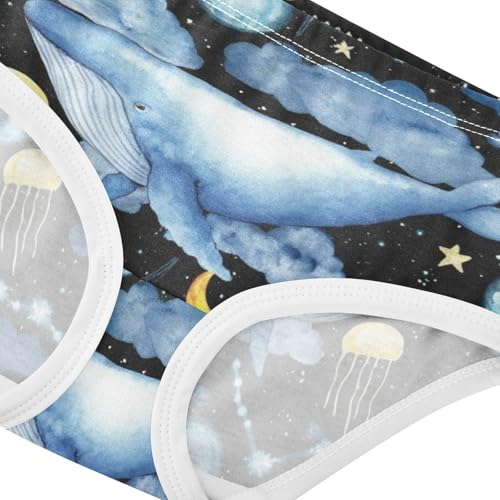 Girls Underwear Toddlers 2t Cotton Panties Little Girl Stylish Kids Briefs Undies Watercolor Blue Whales Night Clouds4