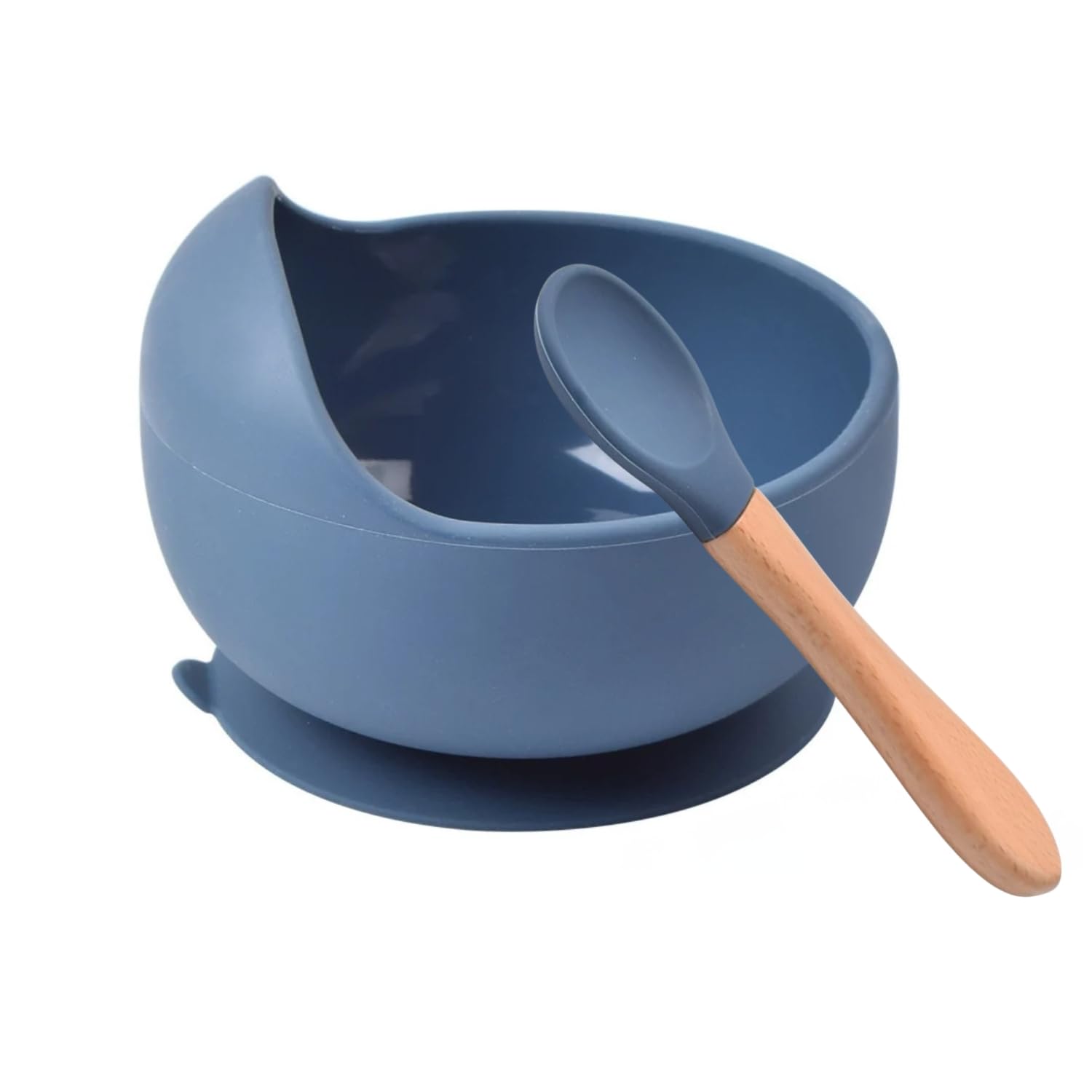 Silicone Suction Baby Bowl and Spoon Set – Silicone Suction Bowl BPA-Free, Soft-Tip Spoon Baby Feeding Essentials First Foods Easy to Clean Tableware Set for Children (Pack of 1, Dark Blue)-image-14