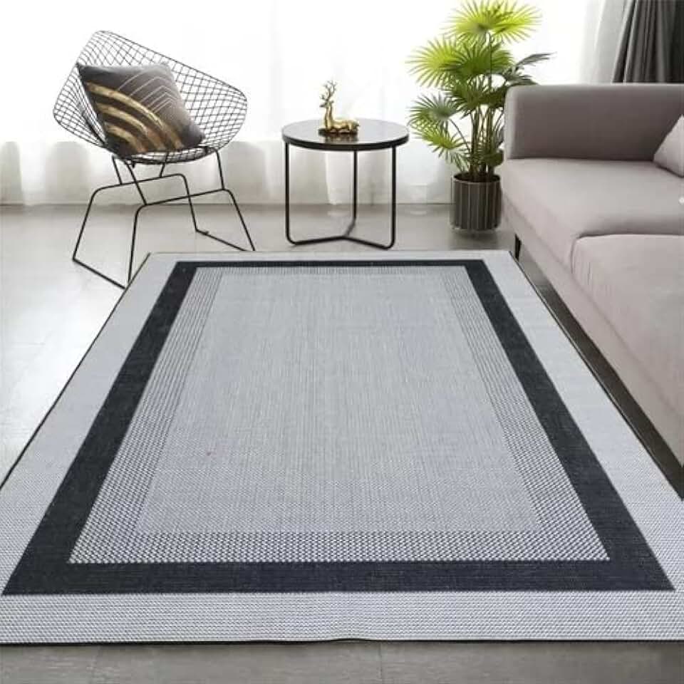 Tapete Para Sala Quarto Sisal 1m x 1,50 Pequeno Cinza Facil Limpar Lancer
