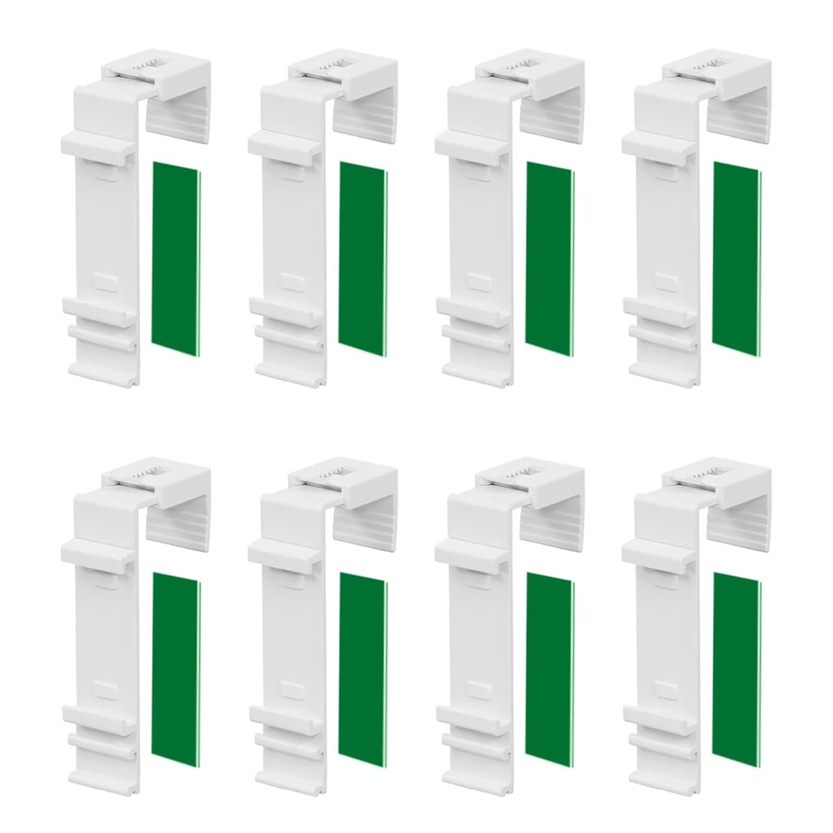 Muiltvoe Set of 8 no-punch pleated blind hooks Clamping and gluing without drilling For hanging on PVC windows Balcony doors