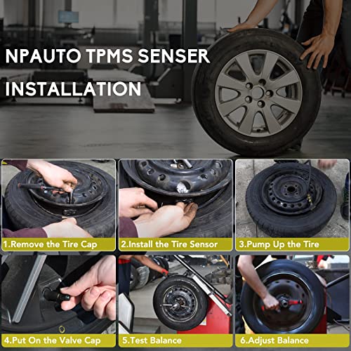 Npauto Tpms Tire Pressure Sensor Fits For Ford F150 06-08 Explorer Mustang Ranger Expedition Escape Focus Lincoln Mazda Mercury, 4-Pack Tire Pressure Monitoring System 6F2Z-1A189-A, 7L1Z1A189A, 315Mhz #TOP5