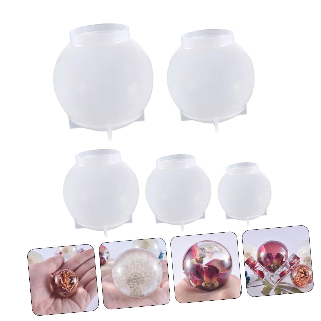 EXCEART 15pièces Moules Silicone pour Boules De Moulage De Décorations Accessoires Artisanal pour Créer Pendentifs Bougies Et Plus