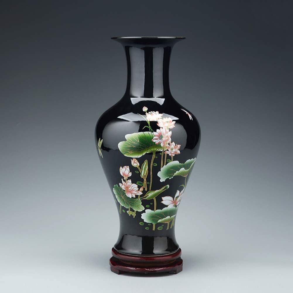 Vase Desktop Porcelain Vases Ceramic Rustic Home Decor Decorative Decorated Jars Ideal Decoration for Household Office Party(C)