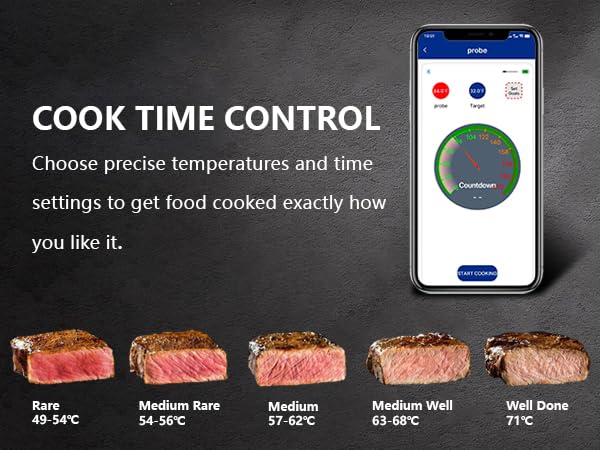 Miniatura 8 de Termómetro inalámbrico inteligente para carne, termómetro digital de cocina de 700 pies, alcance remoto, termómetro instantáneo de alimentos con