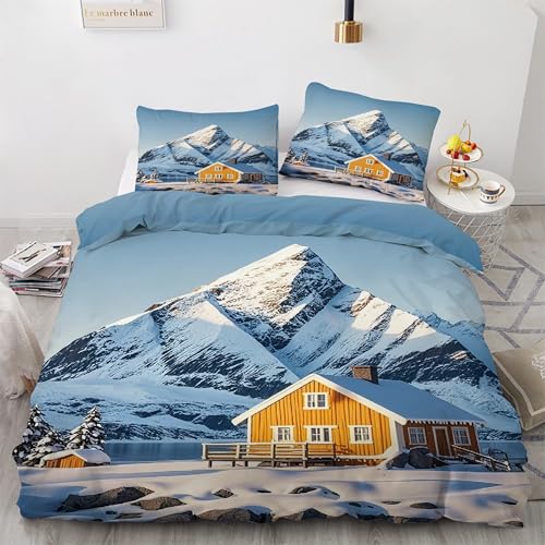 Housse de Couette 200x200 Montagne de Neige avec 2 Taies - 2
