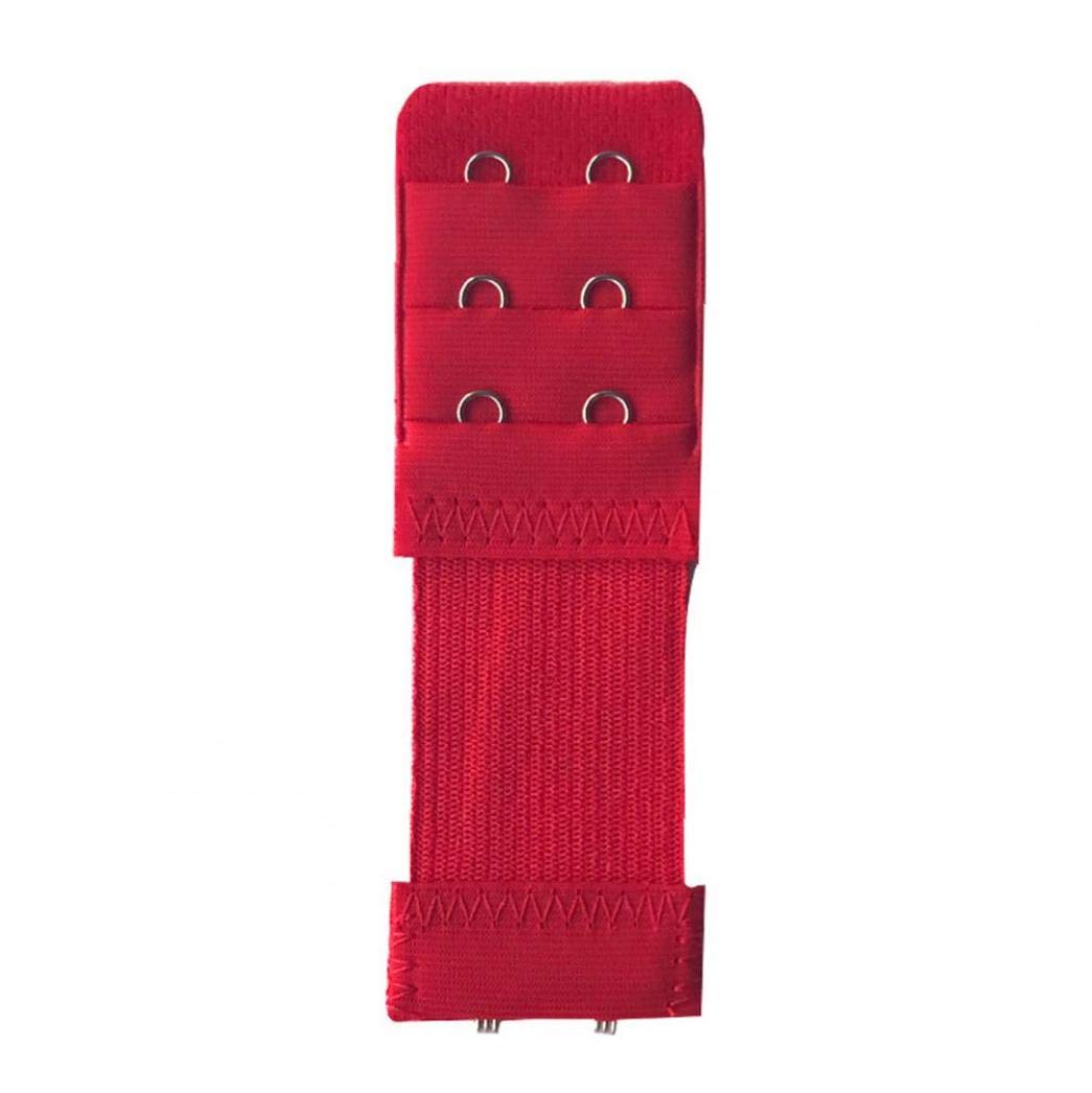 Lankater Women's Red 4 Pcs 2 Hook Bra Extender For Elastic Bra Extension Strap Hook Clip Expander Adjustable Buckle