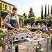 TLSUNNY Edelstahl Gasbräter 3-flammig 12 kW, Profi Gasgrill, Gastrobräter gas mit Grillrost, Tischgasgrill für Gastronomie, Outdoor, Garten, Wurstbrater, 59.5x48 cm Grillfläche, 4 PCS Füße