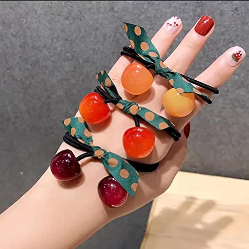 Lifhap Cute Hair Ties With Cherry Beads For Girls thumb #5