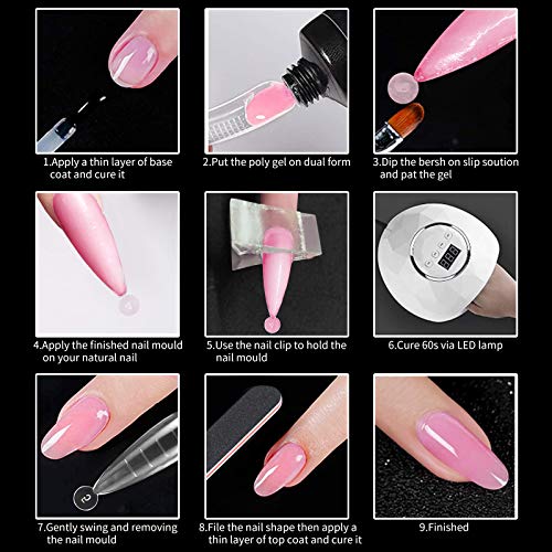 120Pcs Dual Nail Forms Set, Nail Extension Set,Dual Forms Nail gel Nageltips mit 5 Stück Nagel Clips Nagelfeile Nail Art… – Bild 5
