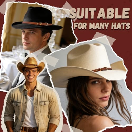 Image of Cowboy Hat Bands for Men and Women,Hatbands Belt for Cowboy /Western /Fedora /Cowgirl Hats Multicolor
