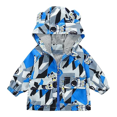 Autumn Toddler Boys Girls Coat Cute Long Sleeve Cartoon Windbreaker Hooded Jackets Thick Winter Coats for Toddler