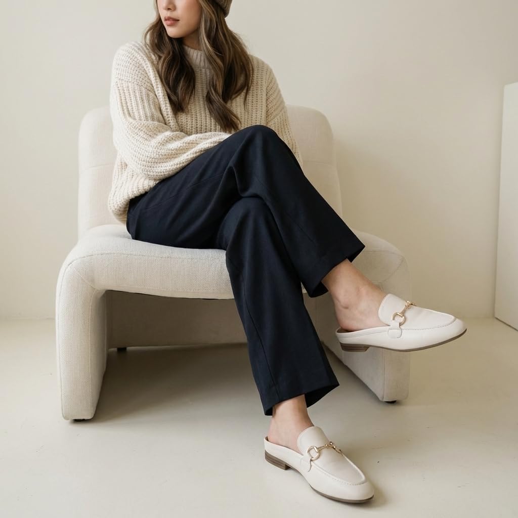 CUSHIONAIRE Yummy Slip On Womens Mules, Business Casual Loafers for Women with Low Heel and Metal Chain Detail - [Run Small Size Up] — view 6