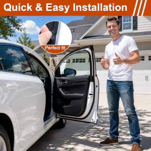 Image of alophoty Car Door Seal Strip, 86.9 Ft, Double Layer 5-Hole, 0.59 inch x 0.47 inch