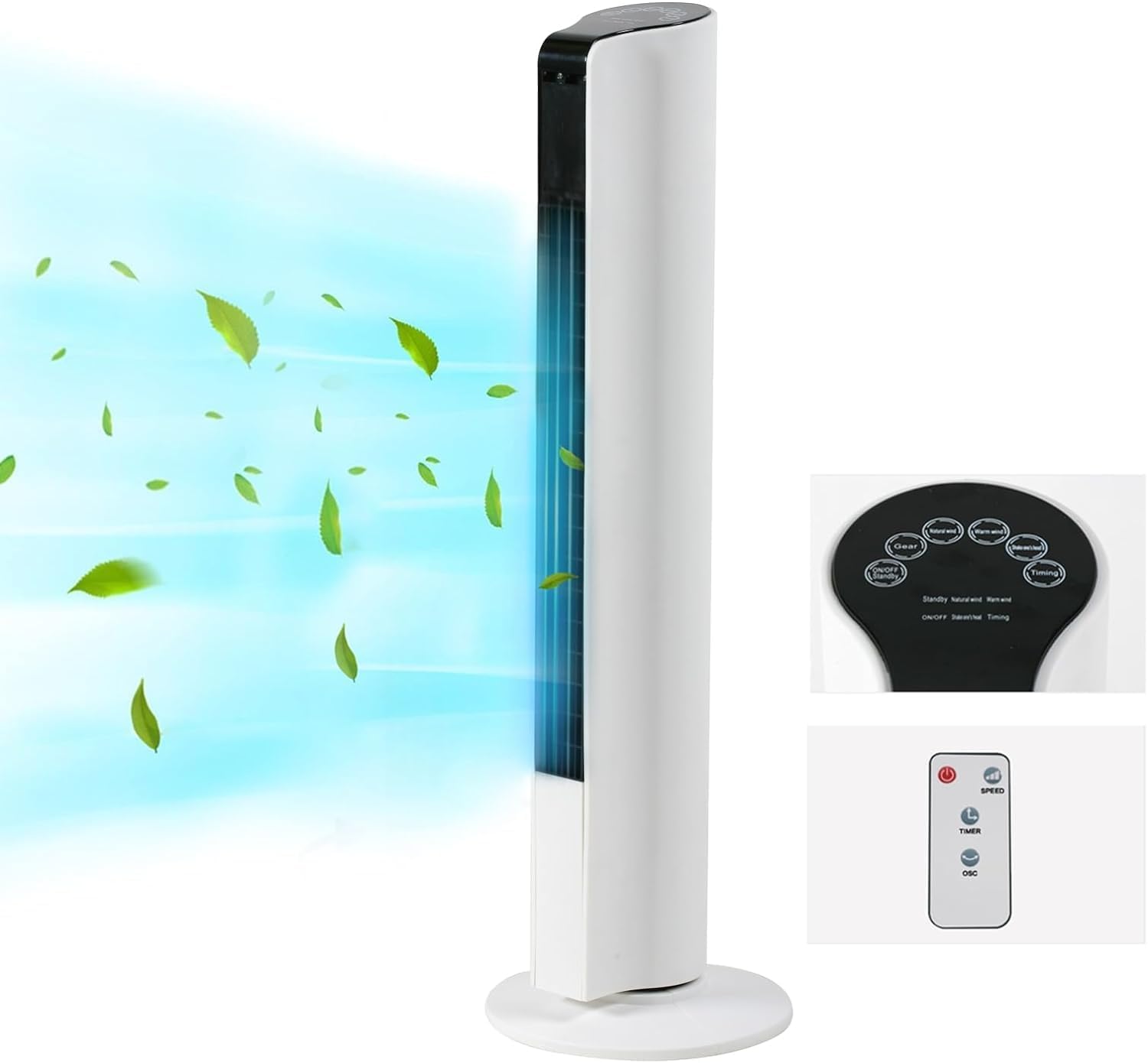 TDOO Tower Fan Cooling And Heating Dual-purpose Negative Ion Air Cooler, 3 Wind modes, Three Dimensional Angle Air Flow, 24 Hours Timer Suitable for Home or Office, 90°Oscillating Fans for Indoors