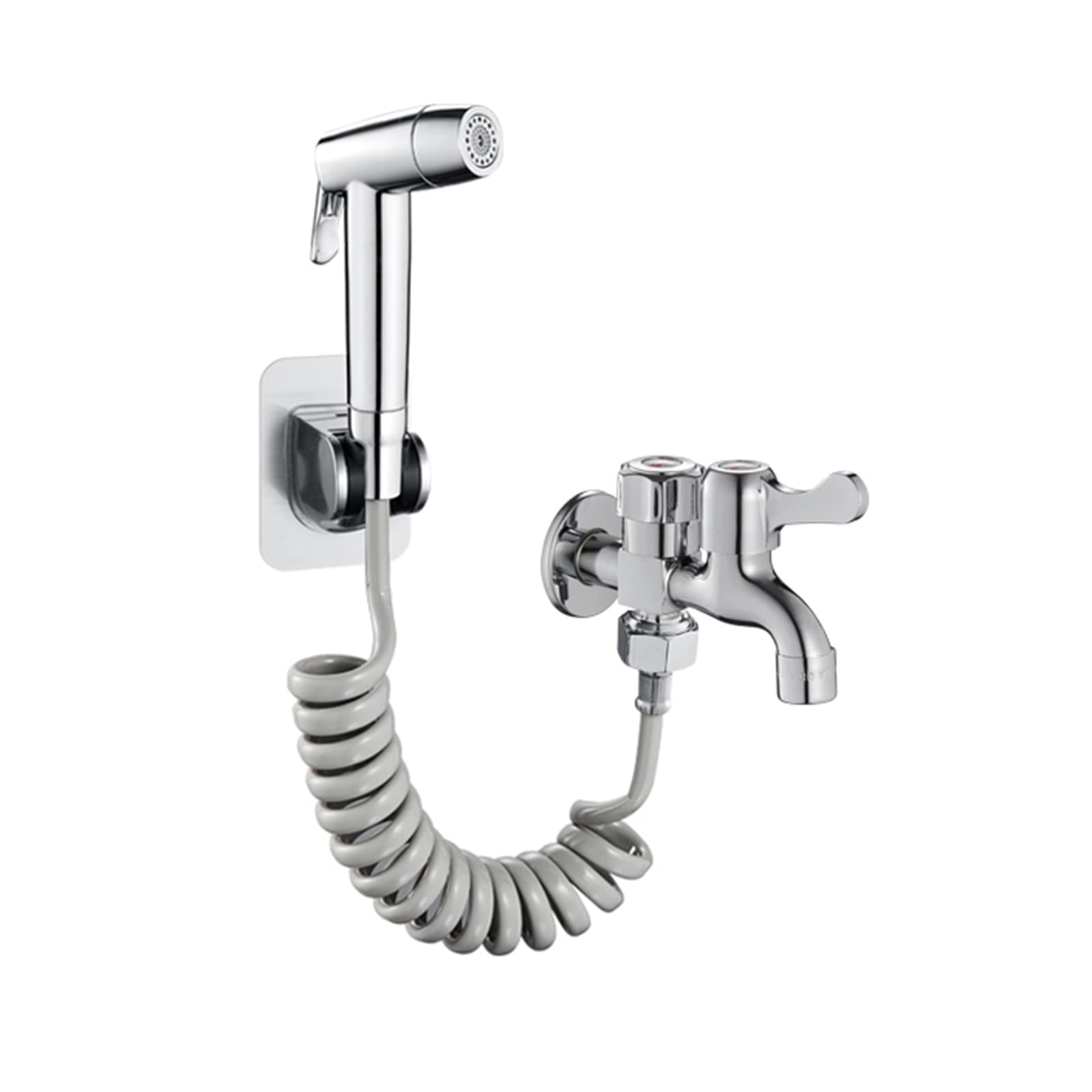 lamp Hand held Bidet Set Jet Spray Toilet Cloth Diaper Sprayer Sink Mode 2m Hose Head Chrome G1