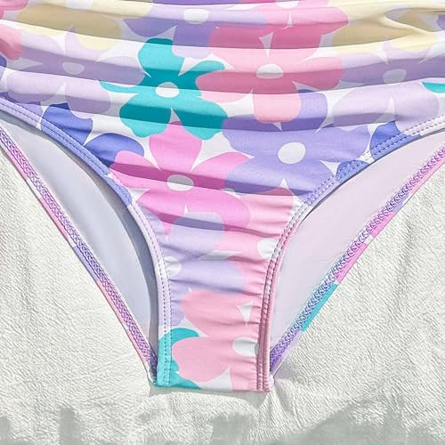 Bikini volants filles avec imprimé floral confortable idéal pour piscine et mer - 5