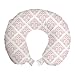 ABAKUHAUS Damasco Cojín de Viaje para Soporte de Cuello, Remolinos de Estilo Victoriano clásico, de Espuma con Memoria Respirable y Cómoda, 30x30 cm, Sonrojo