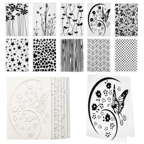 BXUUXA 10 Pièces Dossiers de Gaufrage, Classeur de Gaufrage pour Scrapbooking Pochoirs de Gaufrage pour Cartes en Papier pour Fabrication de Album Photo...